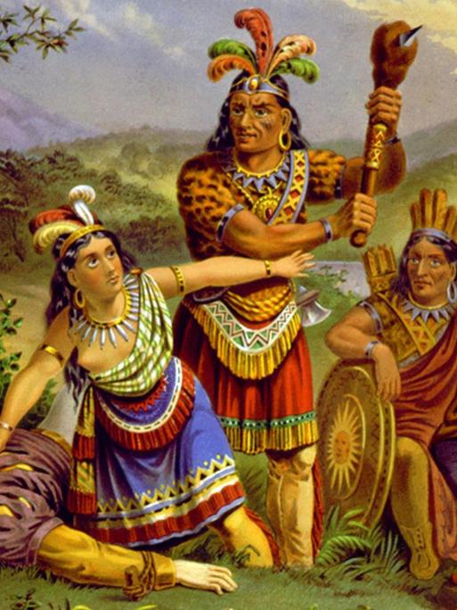 Illustration: Pocahontas rettet das Leben von Kapitän John Smith, 1870.
