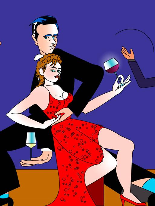 Es werden Tanzbeine und Gläser geschwungen: Feier in der Pre-Holiday-Klinik.