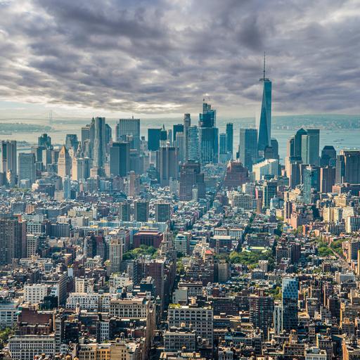 Blick über New York mit Skyline Manhattans.